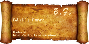 Bánffy Fanni névjegykártya